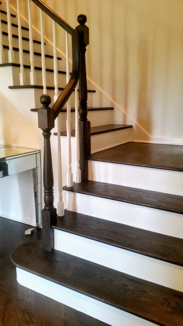 Painting stairs trim northbrook